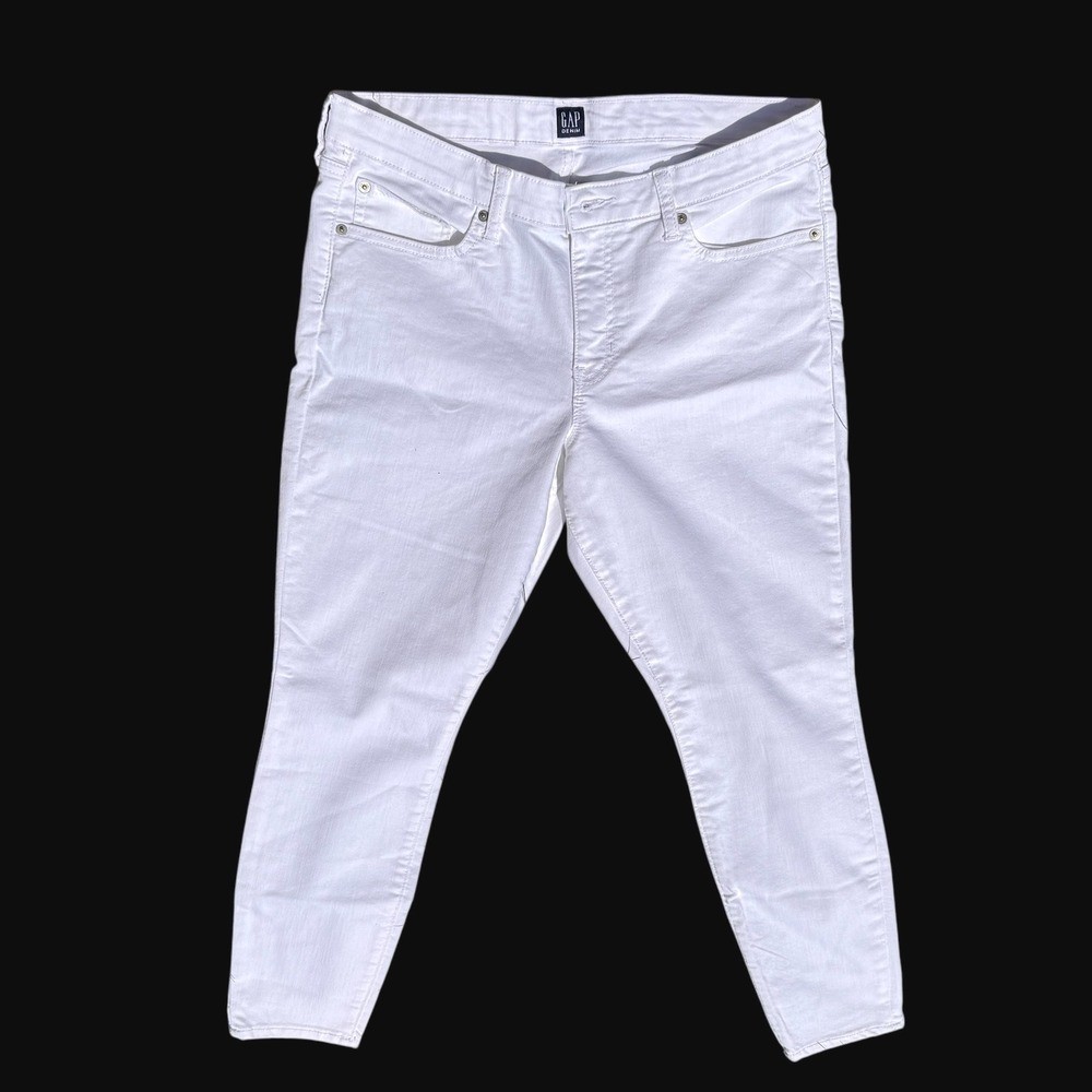 GAP Womens White Denim Jeans 31 Regular Stretch Casual Everyday Pants Leggings